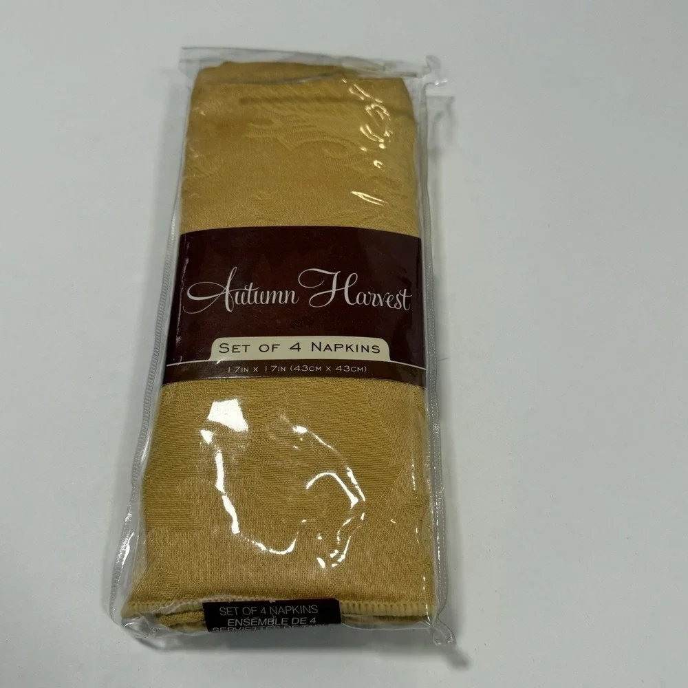 Autumn Harvest Gold See Of 4 Napkins 17x17